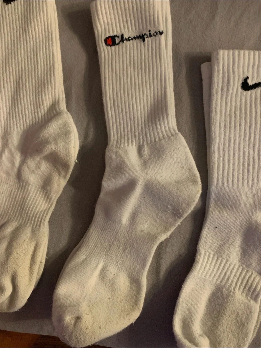 Champion & Nike White Athletic Crew 🧦 4 PAIRS